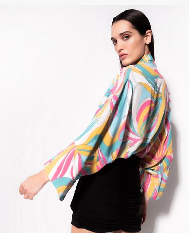  PINKO - Áo kiểu nữ tay dài phối dây Dolavon 