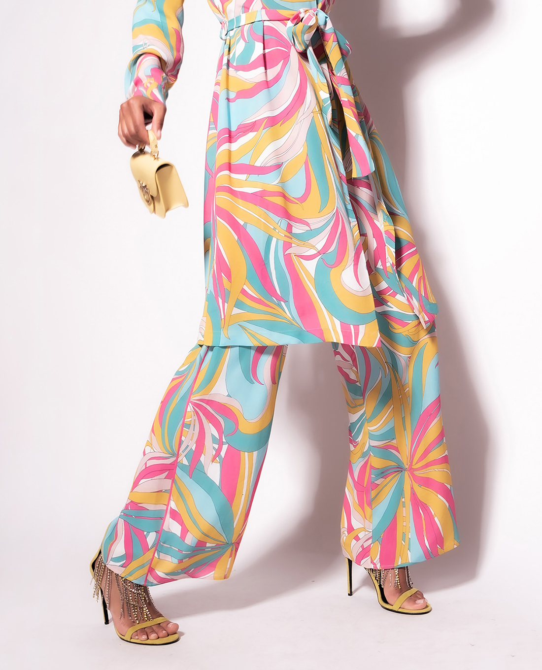 PINKO - Quần nữ ống rộng lưng thun Parera