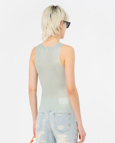  PINKO - Áo sát nách cổ tròn phối nút Robocop 