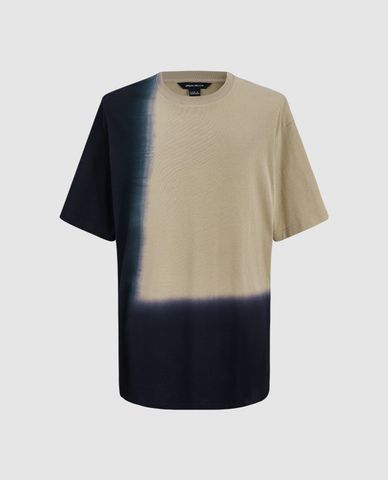  URBAN REVIVO - Áo thun nam cổ tròn tay ngắn Two Toned Straight 