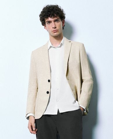  URBAN REVIVO - Áo khoác blazer nam Notch Lapel 