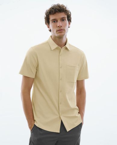  URBAN REVIVO - Áo sơ mi nam cổ bẻ tay ngắn trẻ trung Button Up Loose 