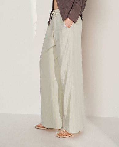  URBAN REVIVO - Quần nữ ống rộng phối dây rút 