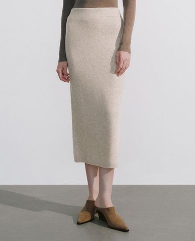  URBAN REVIVO - Chân váy dệt kim midi phom ôm tôn dáng 