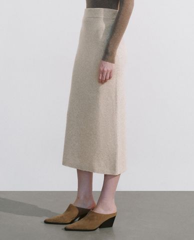  URBAN REVIVO - Chân váy dệt kim midi phom ôm tôn dáng 