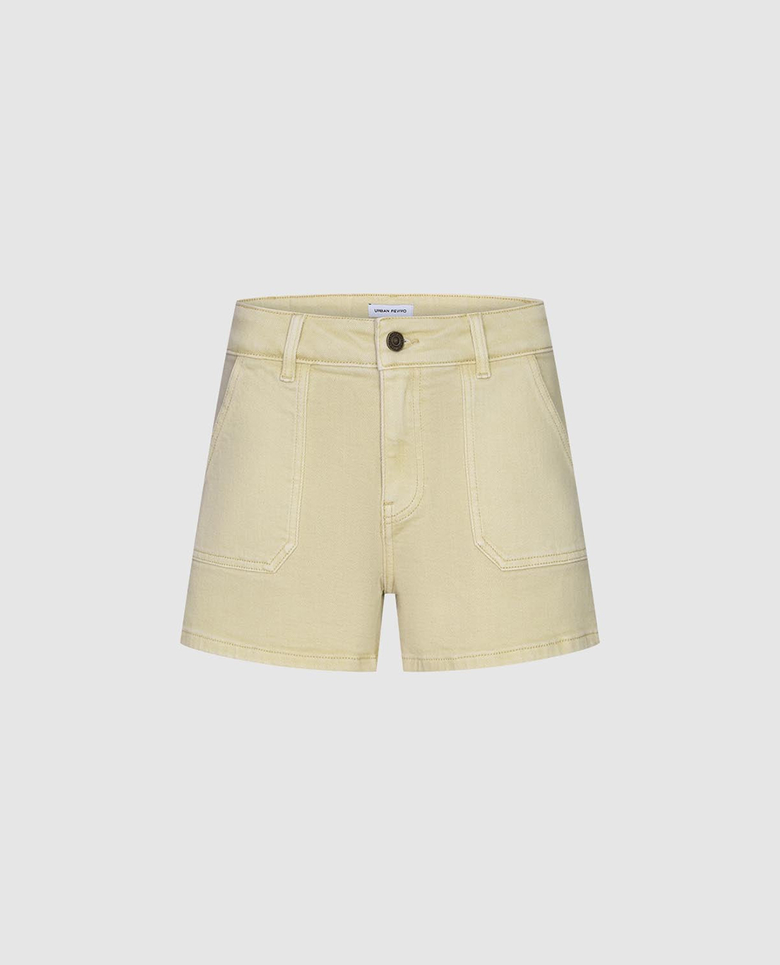 URBAN REVIVO - Quần short jeans nữ phối túi