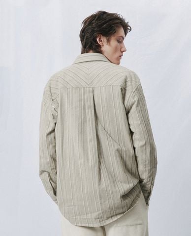  URBAN REVIVO - Áo sơ mi nam tay dài kẻ sọc 