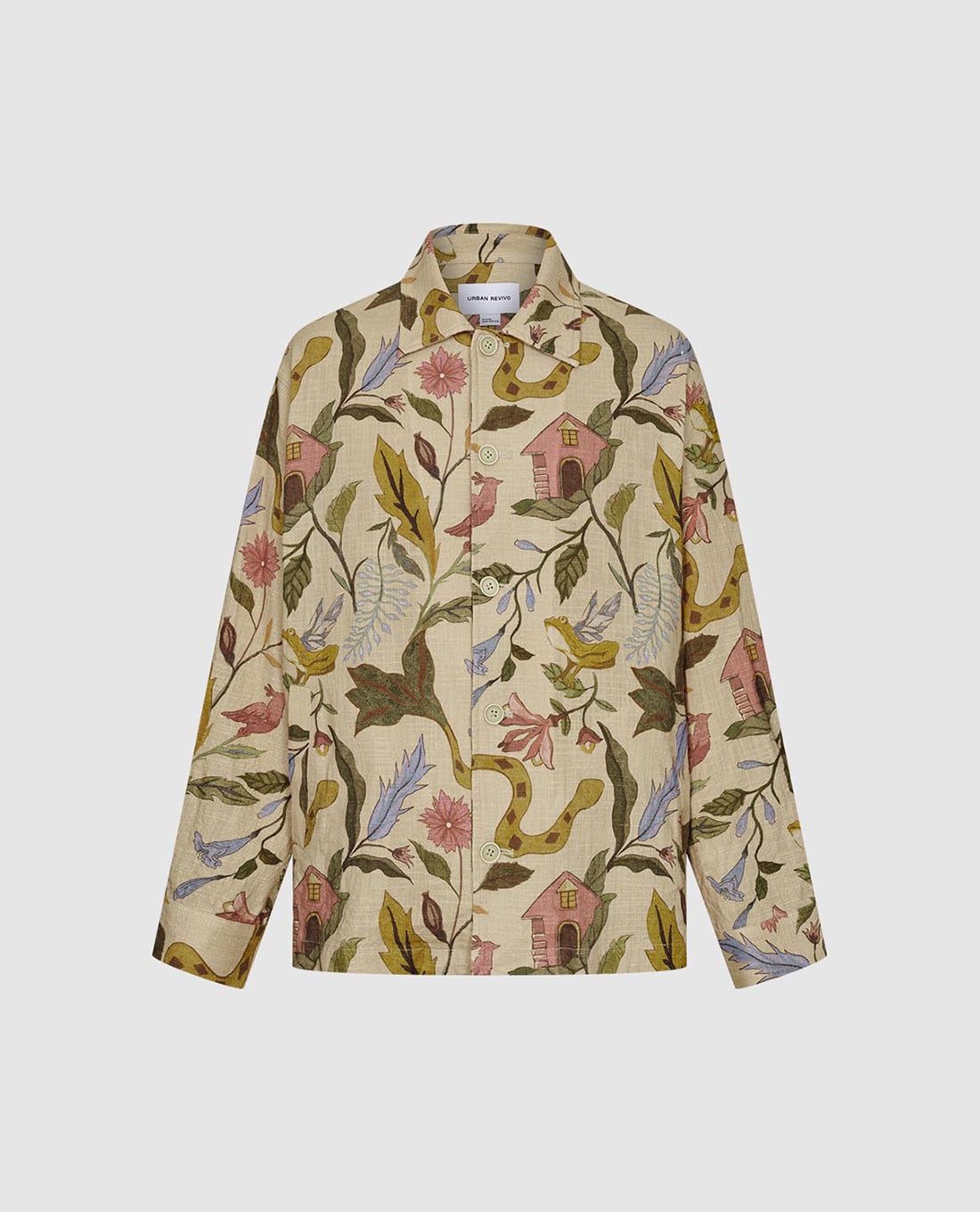 URBAN REVIVO - Áo khoác sơ mi nam Floral Printed