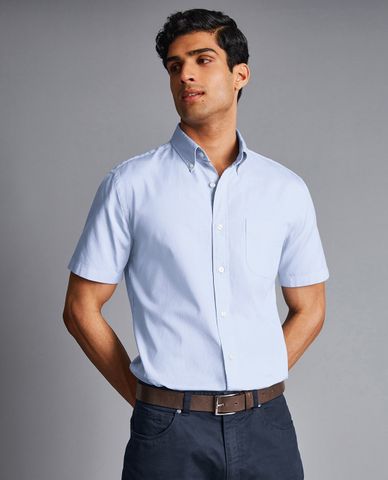  CHARLES TYRWHITT - Áo sơ mi nam cổ bẻ tay ngắn Plain 