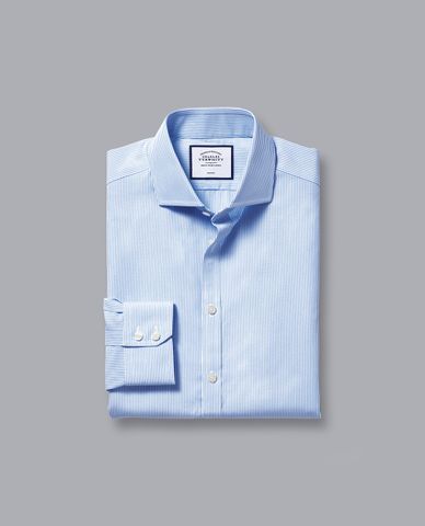  CHARLES TYRWHITT - Áo sơ mi nam cổ bẻ tay dài Non Iron Bengal Stripe 