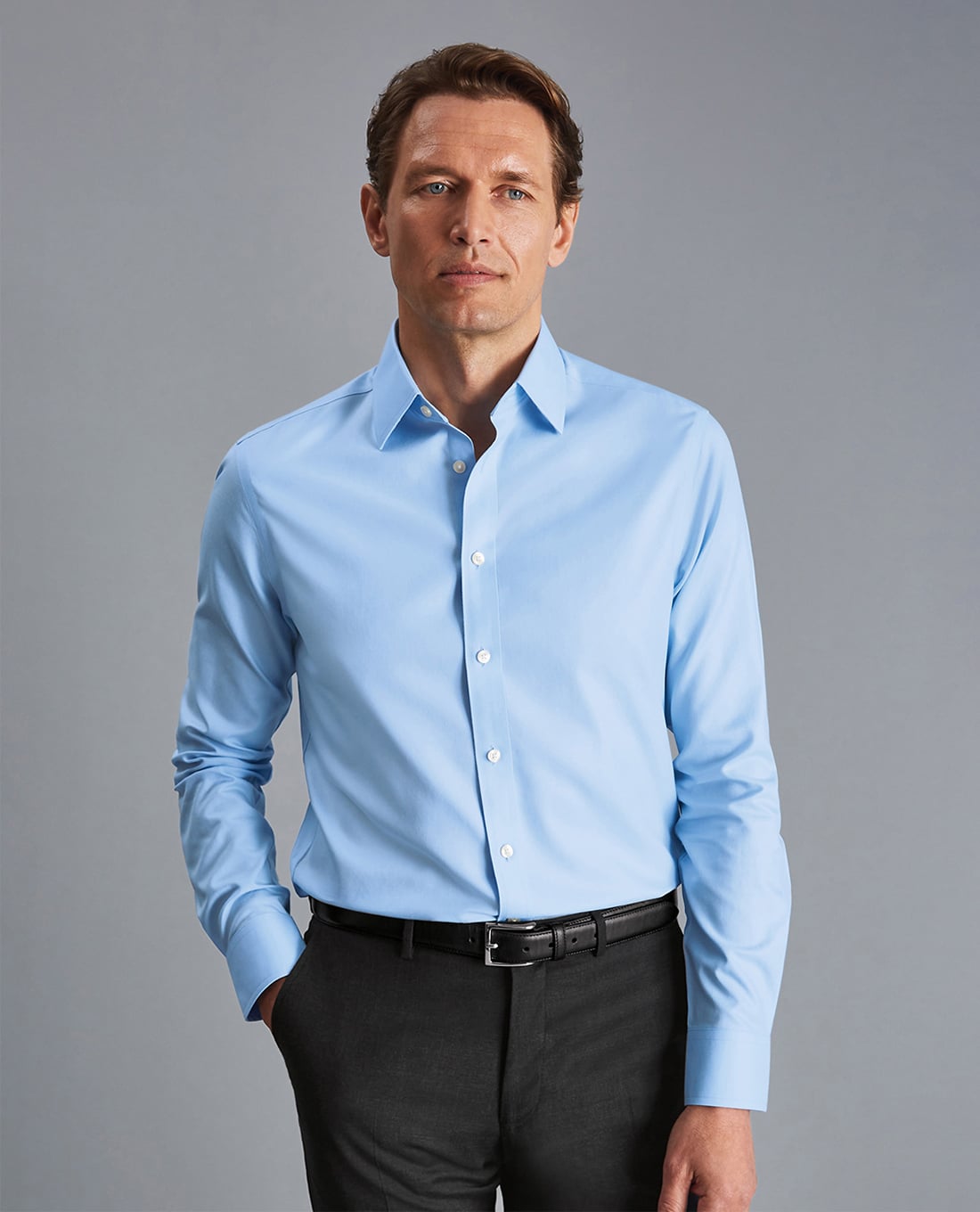 CHARLES TYRWHITT - Áo sơ mi nam tay dài Non Iron Twill