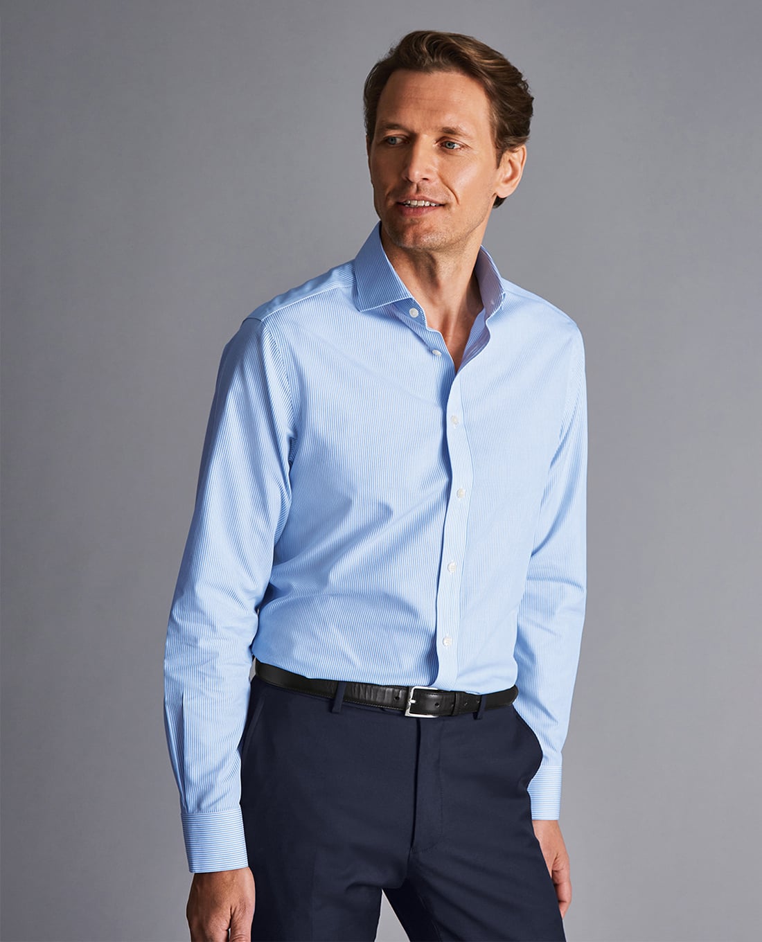 CHARLES TYRWHITT - Áo sơ mi nam tay dài Non Iron Bengal Stripe