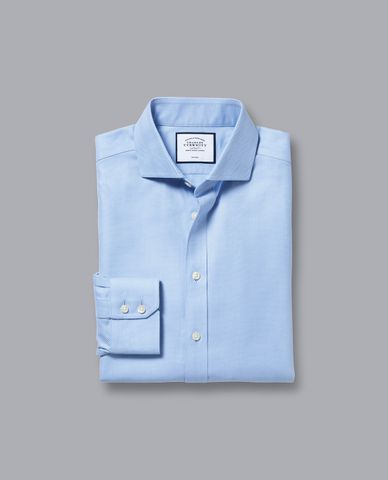 CHARLES TYRWHITT - Áo sơ mi nam tay dài Cutaway Collar Herringbone 