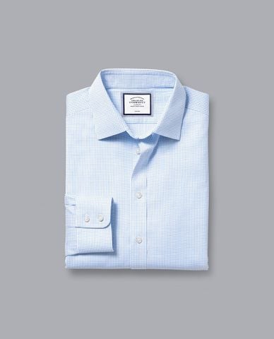  CHARLES TYRWHITT - Áo sơ mi nam tay dài Mini Grid Check 