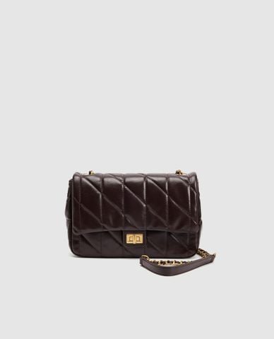  URBAN REVIVO - Túi đeo vai nữ phối nắp gập thời thượng 