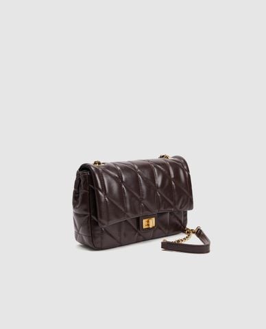  URBAN REVIVO - Túi đeo vai nữ phối nắp gập thời thượng 