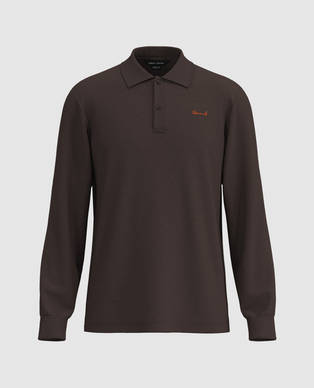 URBAN REVIVO - Áo polo nam cổ bẻ tay dài trẻ trung