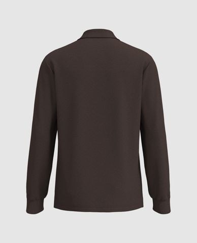  URBAN REVIVO - Áo polo nam cổ bẻ tay dài trẻ trung 