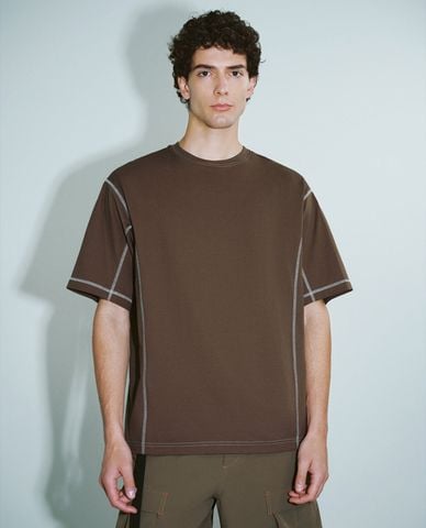  URBAN REVIVO - Áo thun nam cổ tròn tay ngắn Loose 