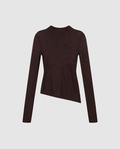  URBAN REVIVO - Áo dệt kim nữ tay dài xuyên thấu 