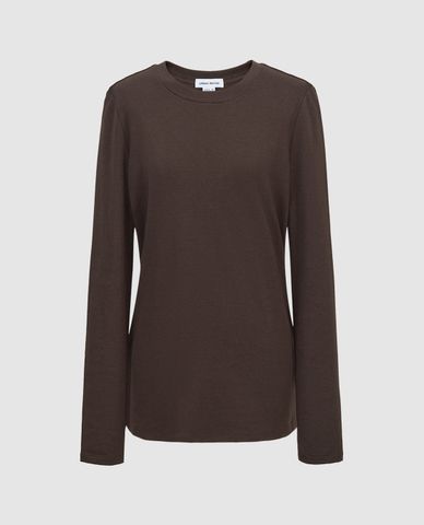  URBAN REVIVO - Áo thun nữ cổ tròn tay dài hiện đại 