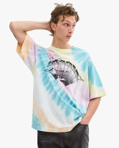  COACH - Áo thun nam cổ tròn tay ngắn New York 