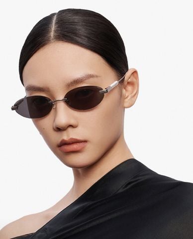  MUJOSH - Kính mát nữ gọng oval bản mảnh 