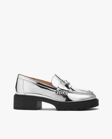  COACH - Giày lười nữ đế thấp Leah Metallic Loafer 