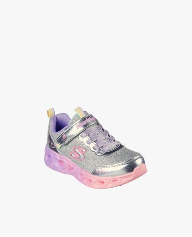  SKECHERS - Giày sneakers bé gái cổ thấp phối quai dán Heart Lights 