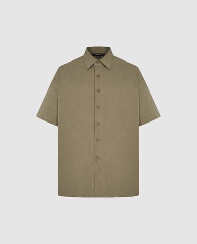  URBAN REVIVO - Áo sơ mi nam cổ bẻ tay ngắn Textured 