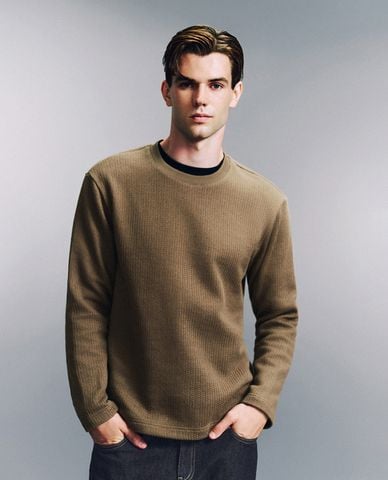  URBAN REVIVO - Áo thun nam tay dài thanh lịch 