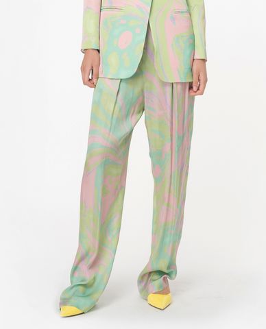  PINKO - Quần ống rộng lưng thun phối hoạ tiết Penati 