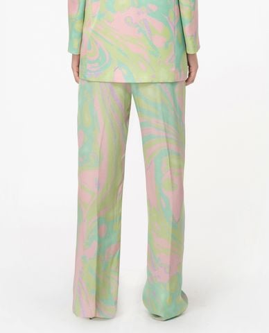  PINKO - Quần ống rộng lưng thun phối hoạ tiết Penati 