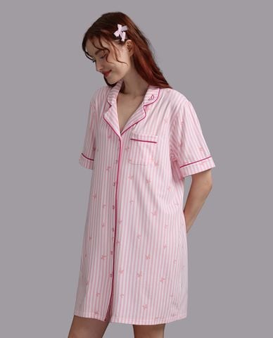  WOW BY NDLANNGOC - Đầm ngắn pijama cotton bamboo in họa tiết 