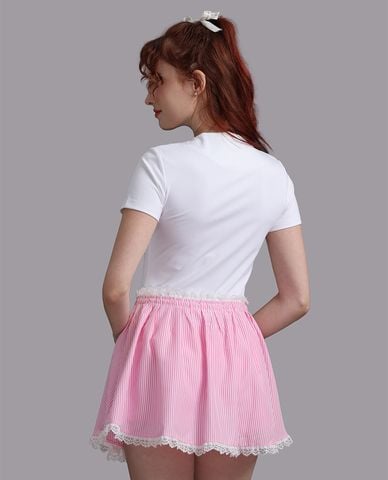  WOW BY NDLANNGOC - Chân váy mini mặc nhà kẻ sọc 