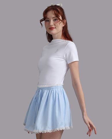  WOW BY NDLANNGOC - Chân váy mini mặc nhà kẻ sọc 