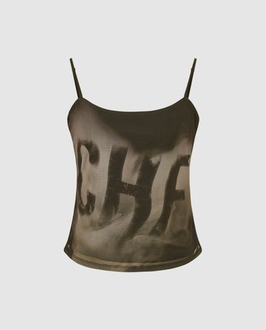  URBAN REVIVO - Áo hai dây nữ in họa tiết thời trang 