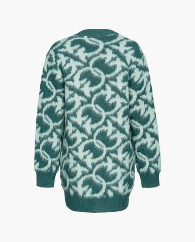  PINKO - Áo khoác cardigan nữ dáng dài cổ V Iguana 