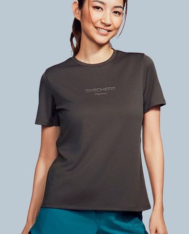  SKECHERS - Áo thun thể thao nữ cổ tròn tay ngắn Sleek Motions 