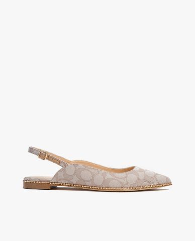  COACH - Giày búp bê nữ đế bệt mũi nhọn hở gót Vae Skimmer 