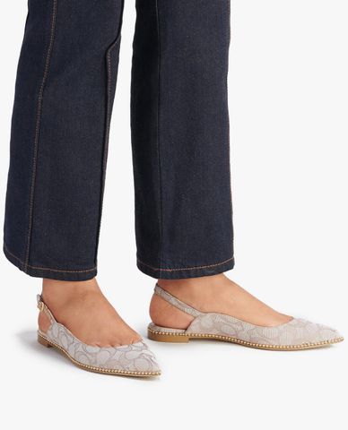  COACH - Giày búp bê nữ đế bệt mũi nhọn hở gót Vae Skimmer 