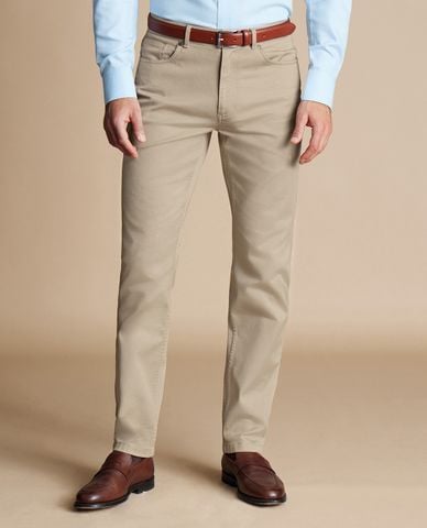  CHARLES TYRWHITT - Quần jeans nam phom ôm thời trang Twill 5 Pocket 
