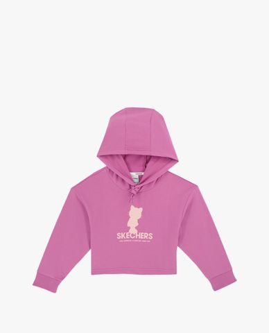  SKECHERS - Áo hoodie bé gái in họa tiết dễ thương 