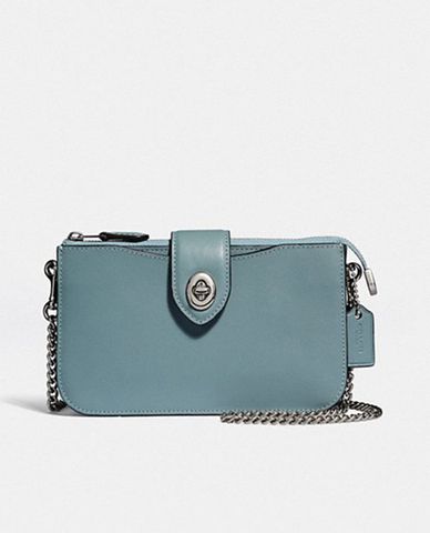  COACH - Túi nữ đeo chéo phối quai gập Turnlock 