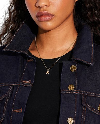  COACH - Dây chuyền nữ Signature Multicolor Crystal 