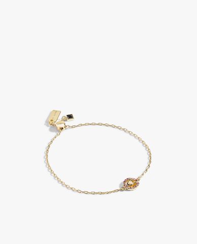  COACH - Vòng tay nữ mắc xích Signature Multicolor Crystal Slider 