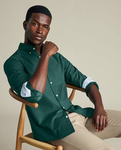  CHARLES TYRWHITT - Áo sơ mi nam cổ bẻ tay dài Oxford 