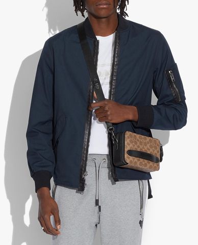  COACH - Túi đeo chéo nam chữ nhật Charter Signature Canvas 