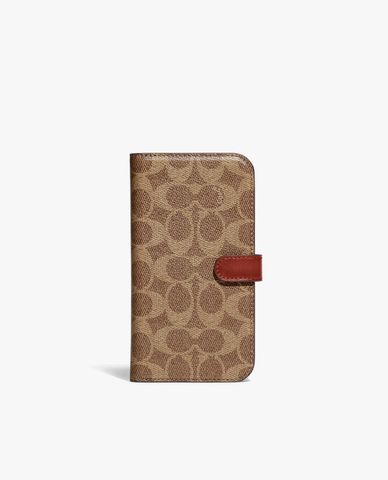  COACH - Ốp lưng điện thoại dành cho iPhone 13 Pro Max Folio In Signature Canvas 