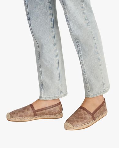  COACH - Giày lười nữ đế bệt mũi tròn phối họa tiết sáng trọng 